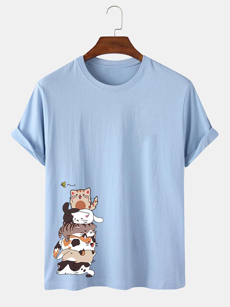 T-shirt imprimé chat de dessin animé