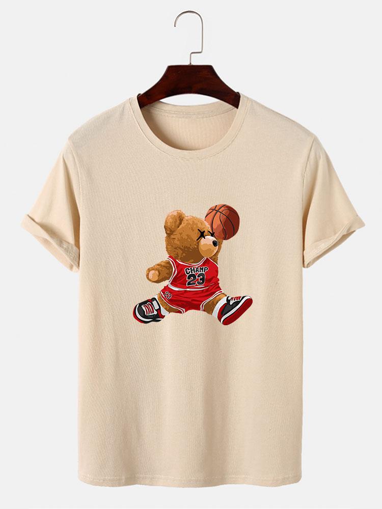 Basketball Player Bear Print T-Shirt