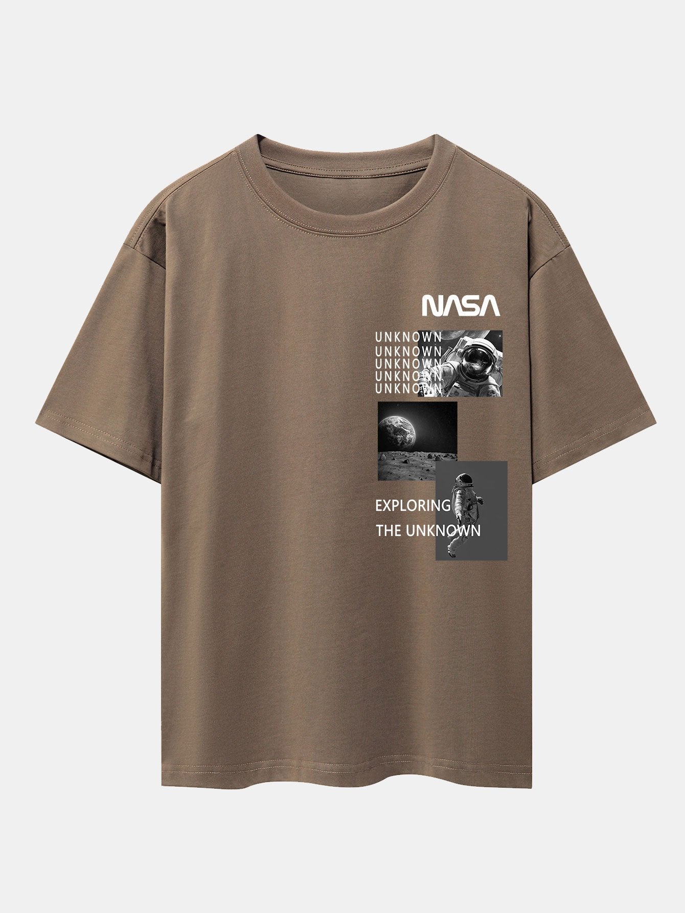 NASA Moon Landing Print Drop Shoulder Oversize T-Shirt