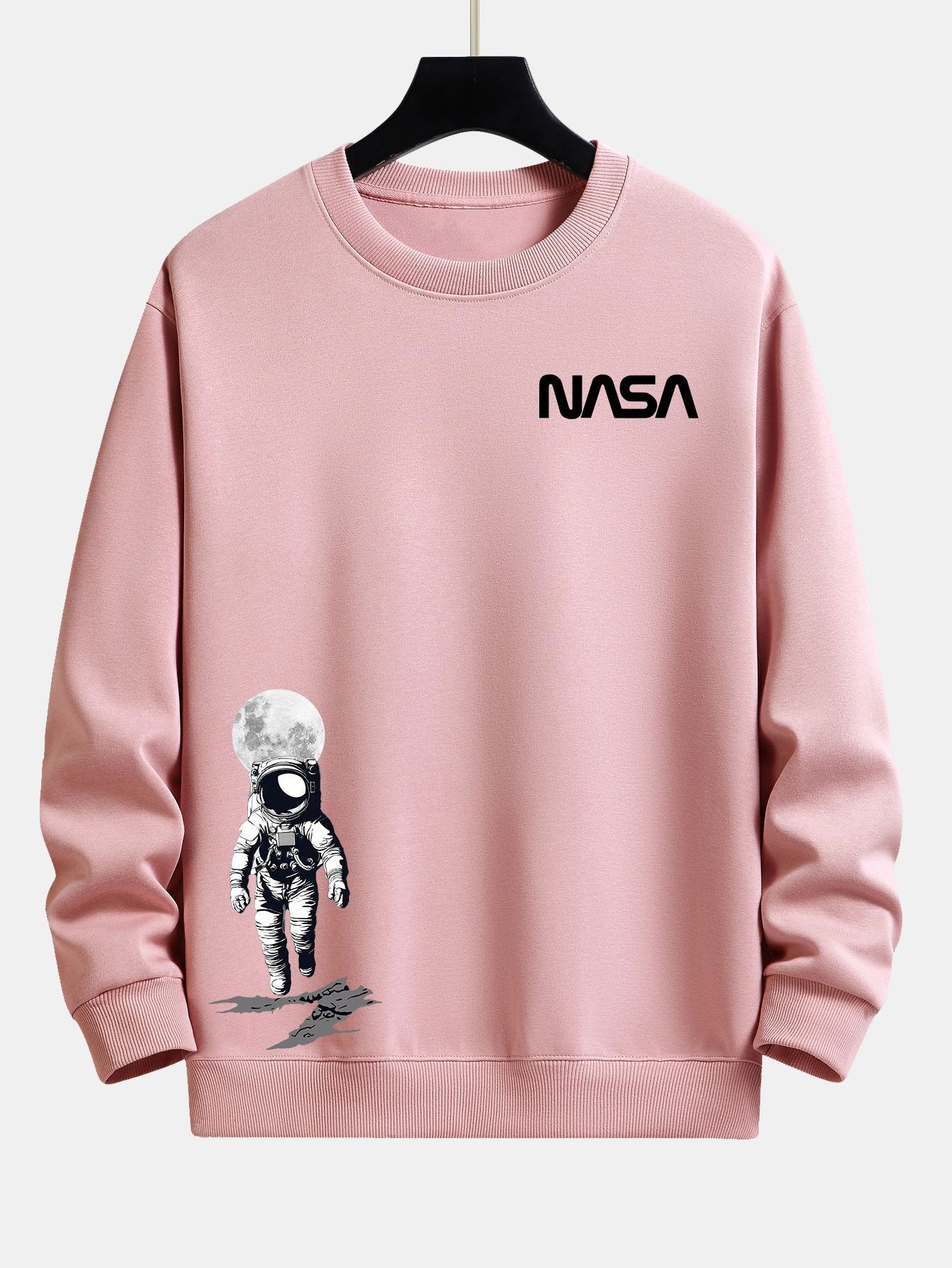 Sweat-shirt coupe décontractée à imprimé astronaute de la NASA