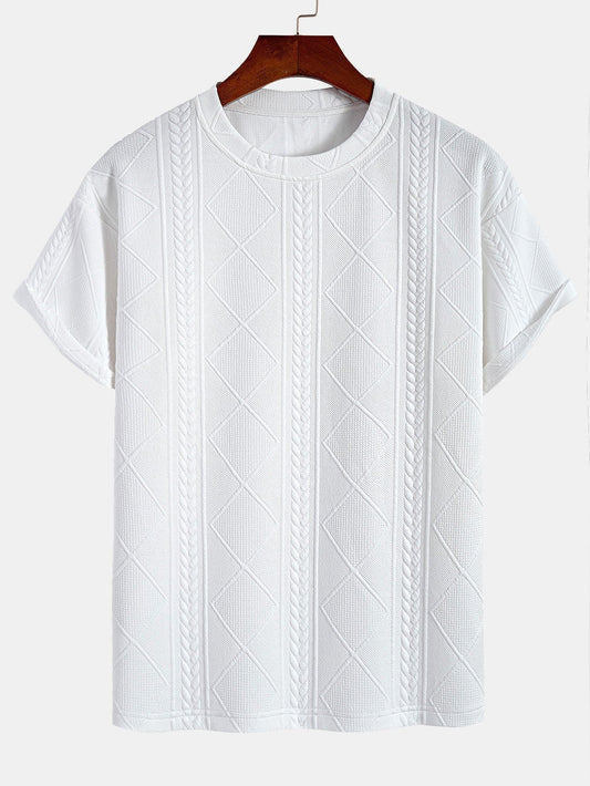 Oversize Geometric Jacquard T-Shirt