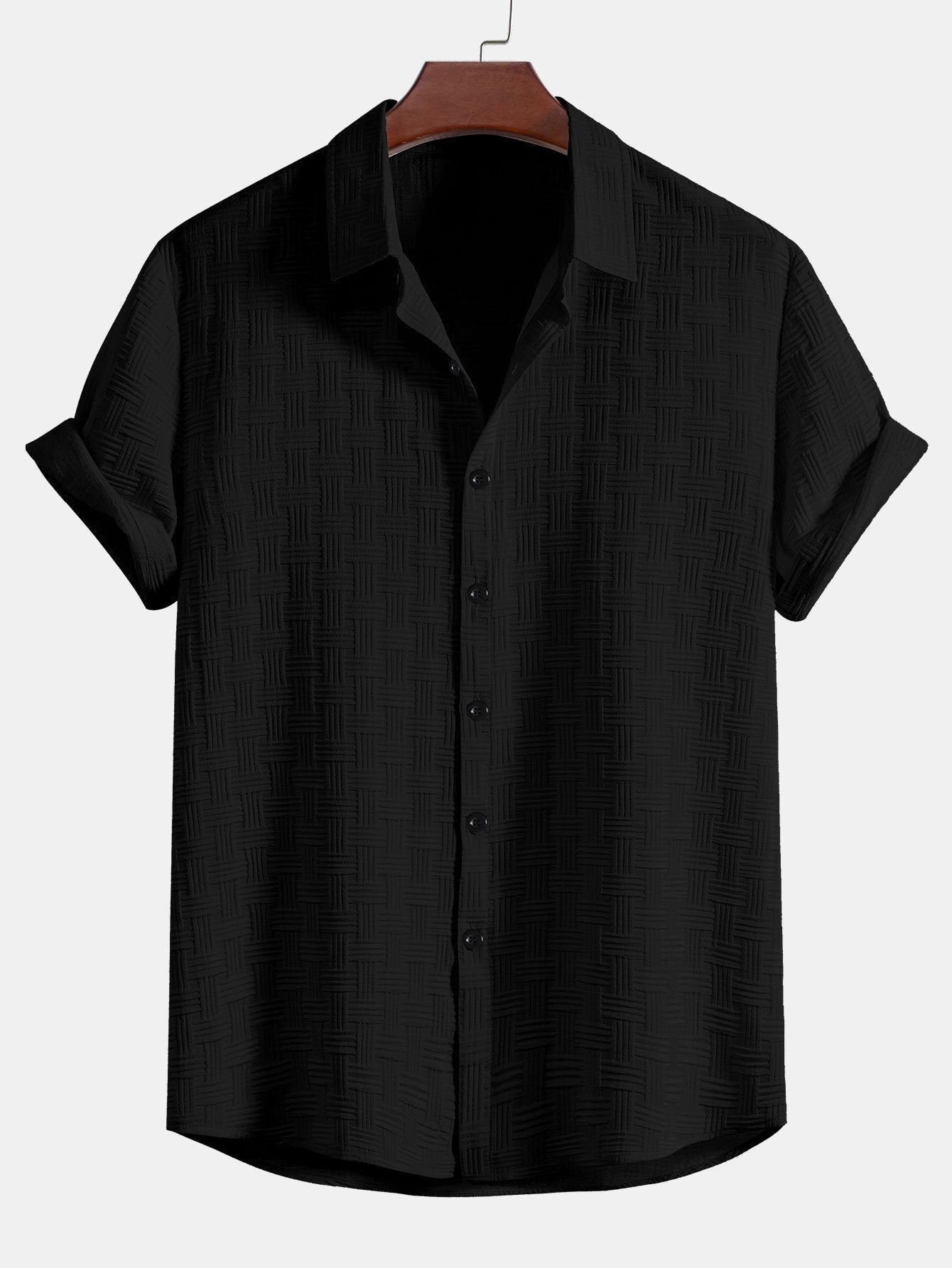 Chemise boutonnée en jacquard à rayures