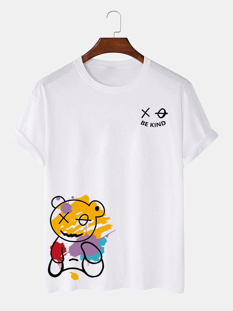 Regular Fit Graffiti Bear Print T-Shirt