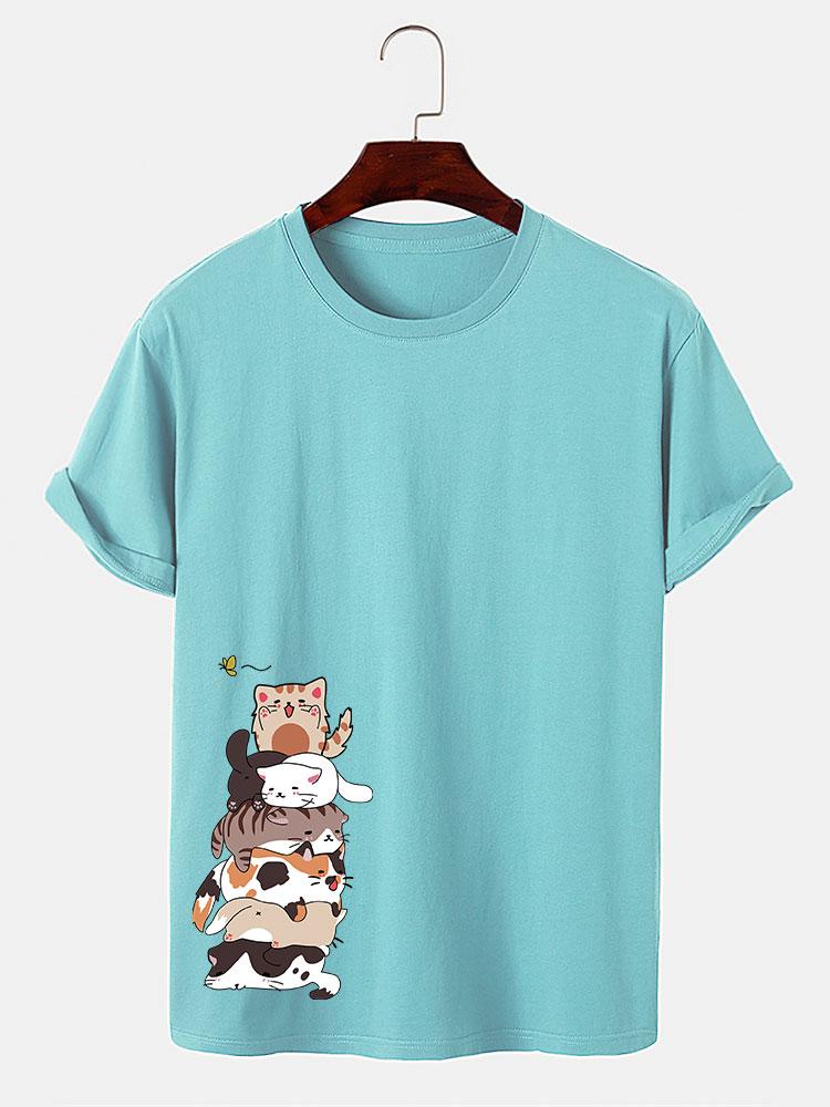 T-shirt imprimé chat de dessin animé