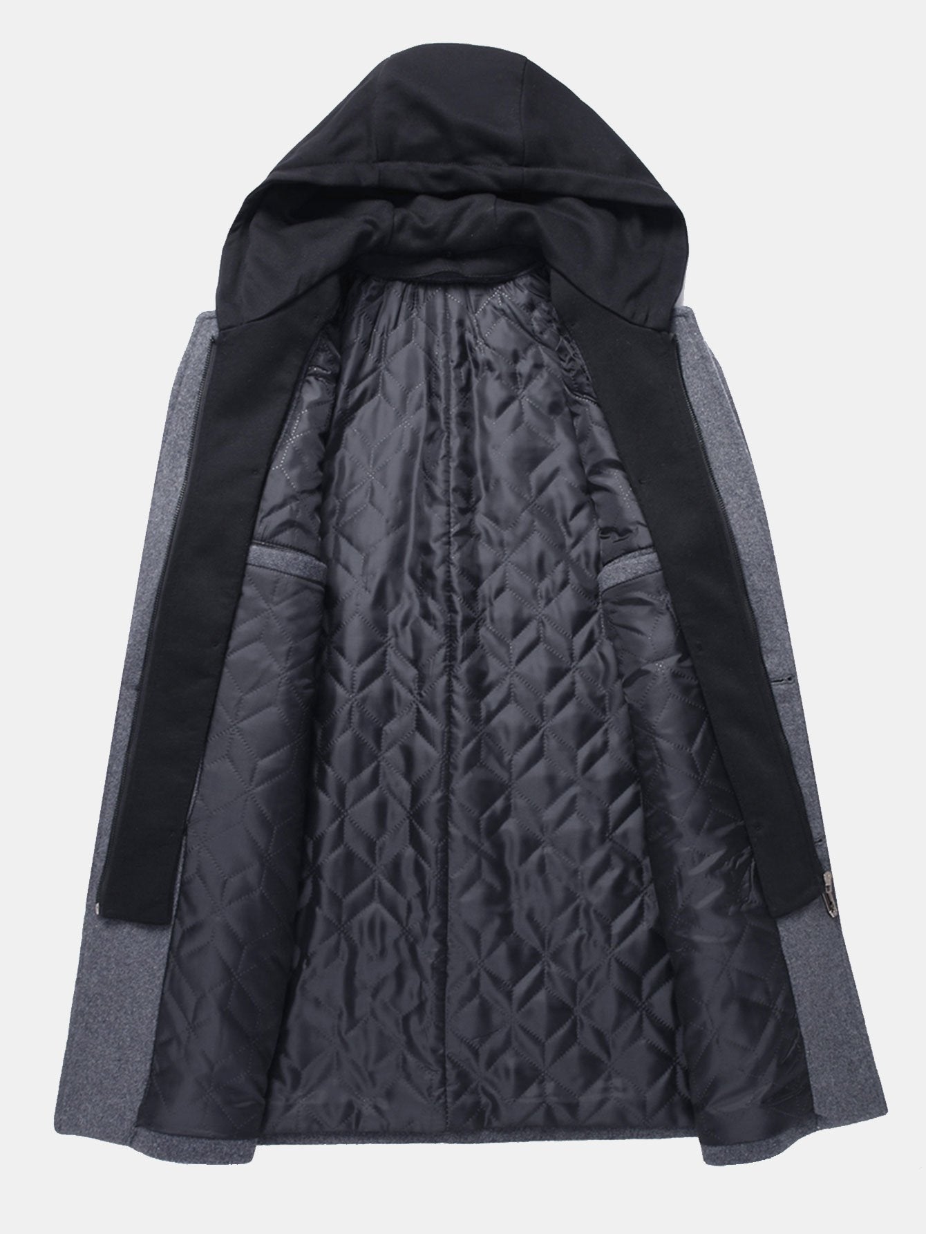 Detachable Hooded Woolen Overcoat