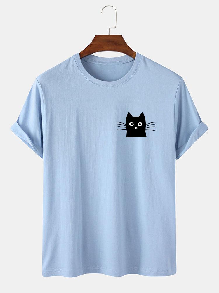 Cat Face Print T-Shirt