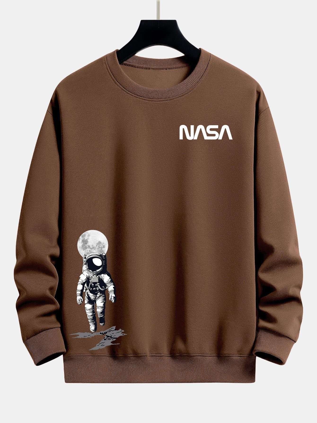 Sweat-shirt coupe décontractée à imprimé astronaute de la NASA