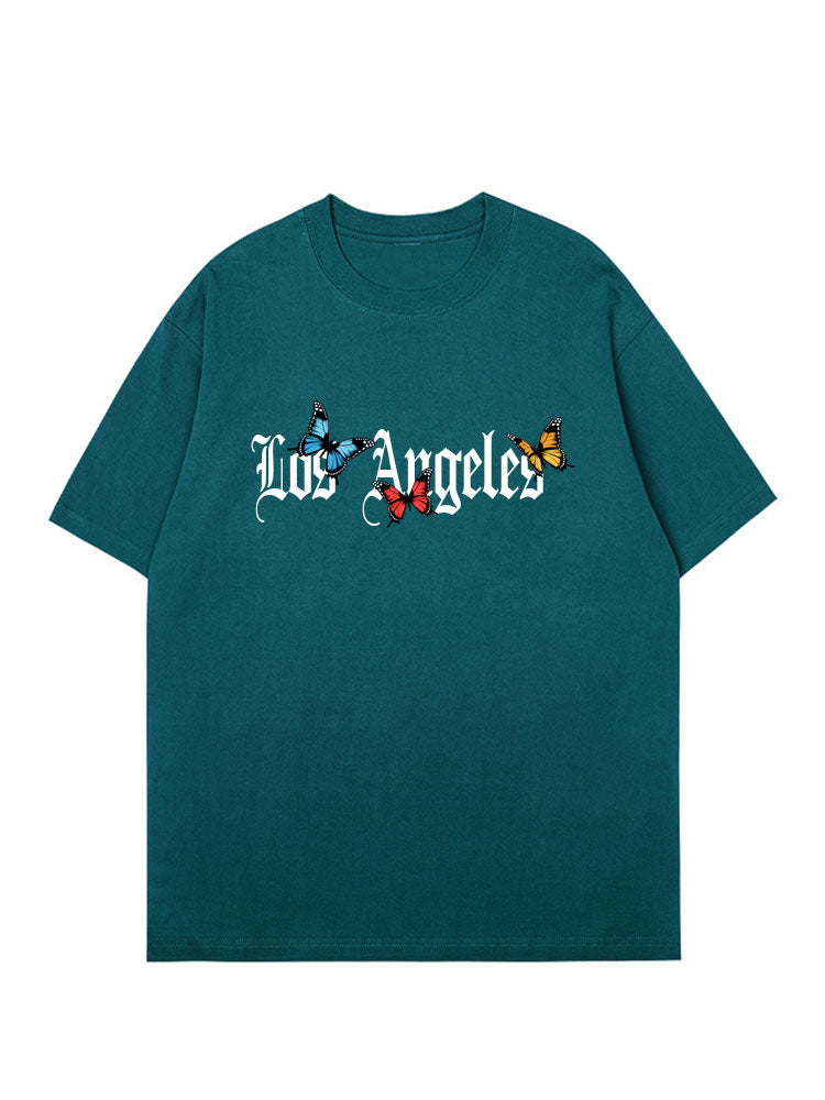 Los Angeles Butterfly Print T-Shirt