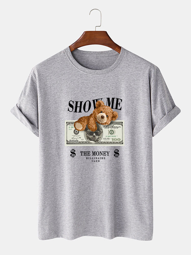 Money Bear Print T-Shirt