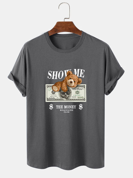 Money Bear Print T-Shirt