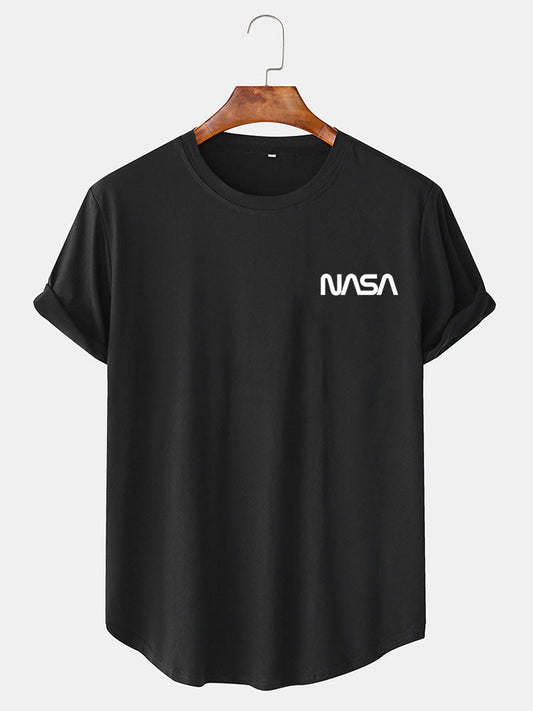 Nasa Print Arc Hem T-Shirt