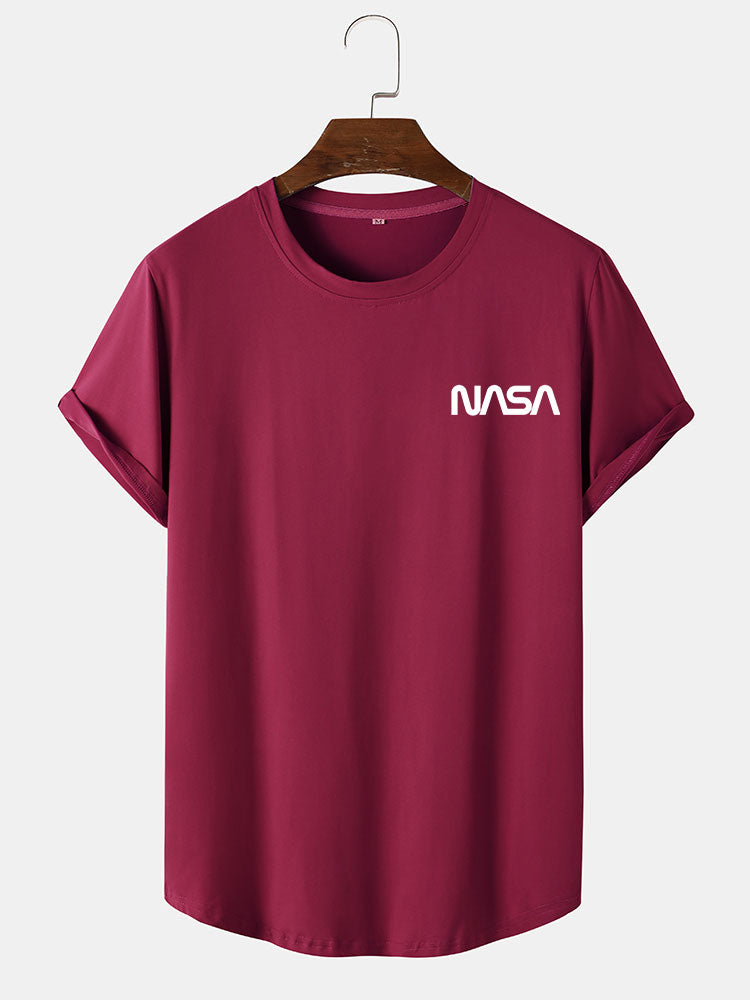 Nasa Print Arc Hem T-Shirt