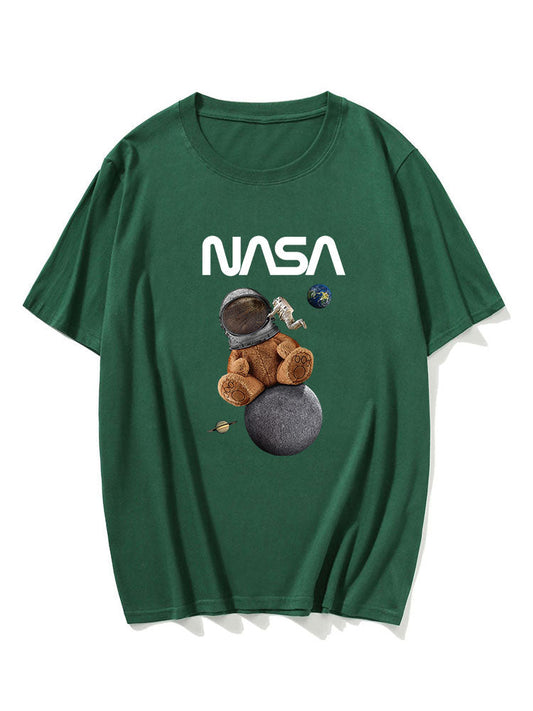 Space Bear Print T-Shirt