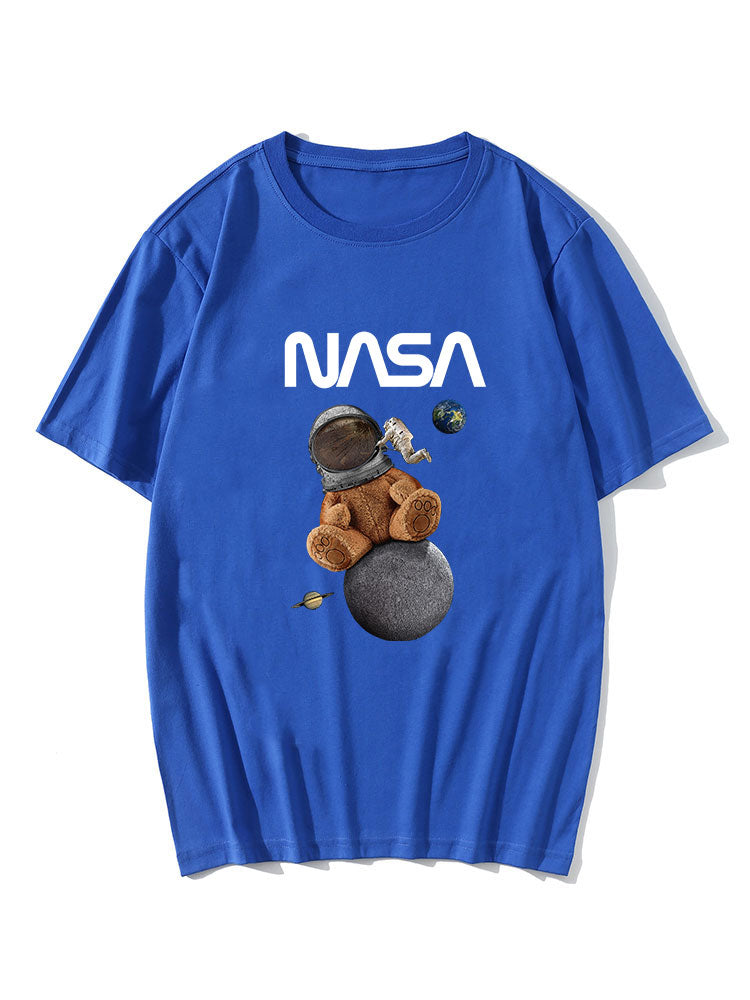 Space Bear Print T-Shirt