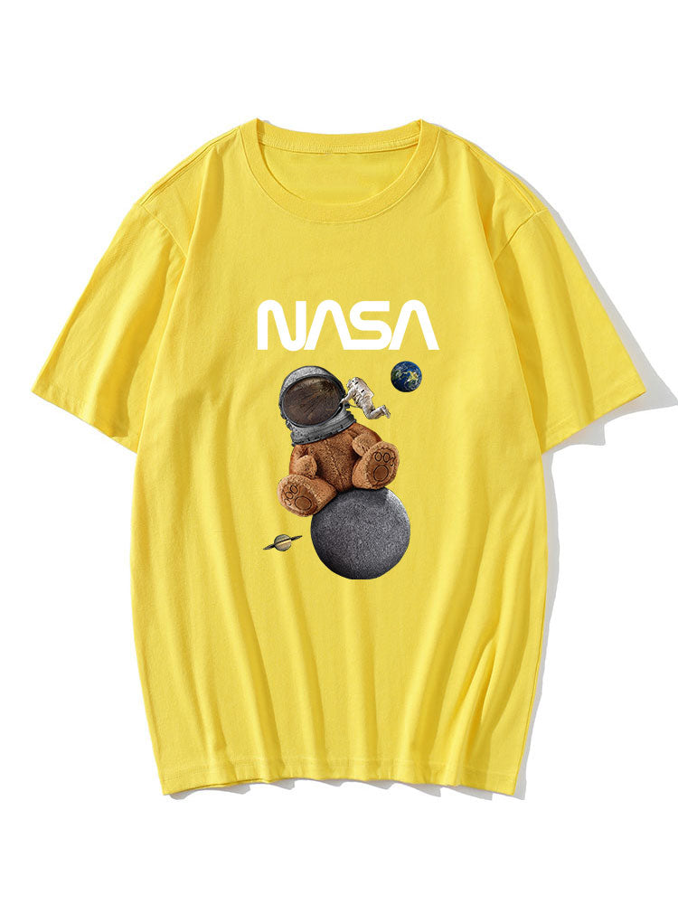 Space Bear Print T-Shirt