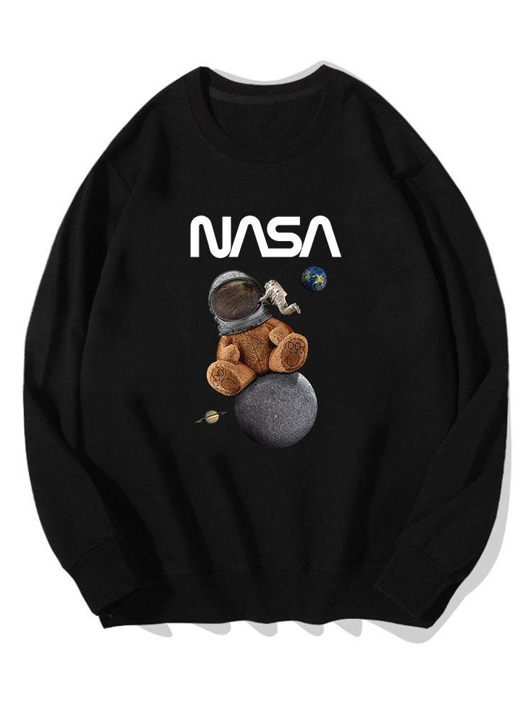 Sweat-shirt en coton imprimé Space Bear