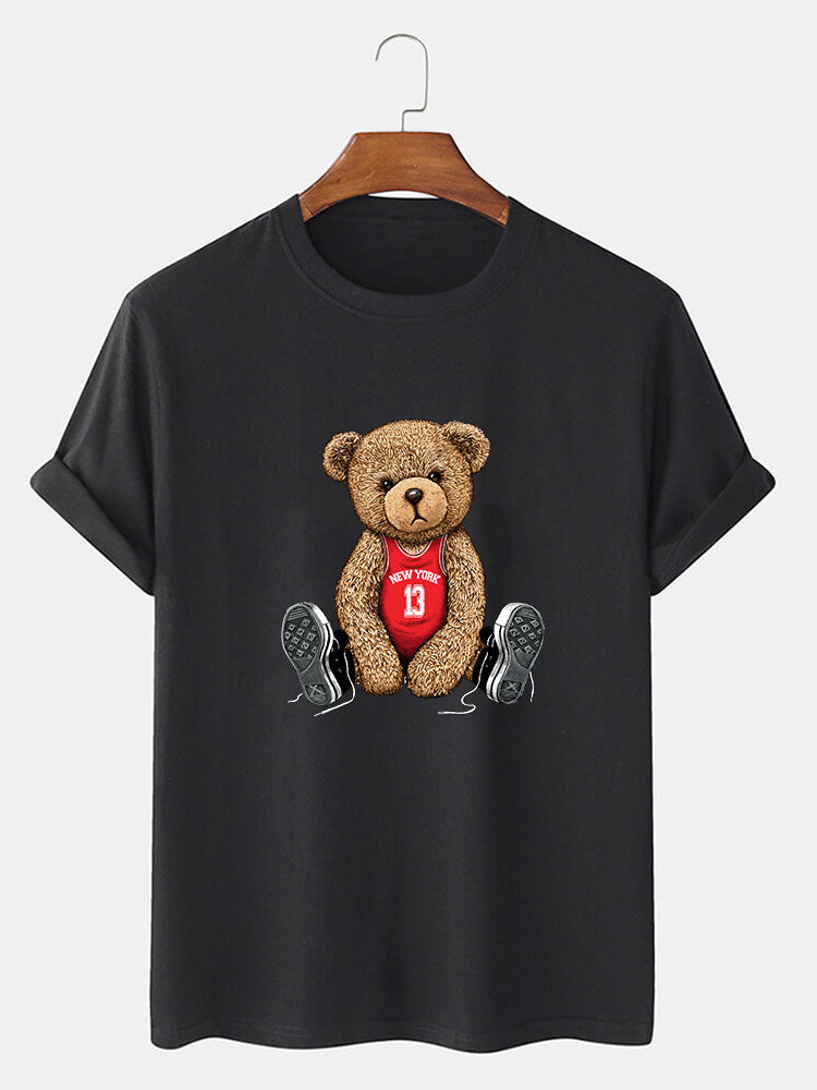 New York Bear Print T-Shirt