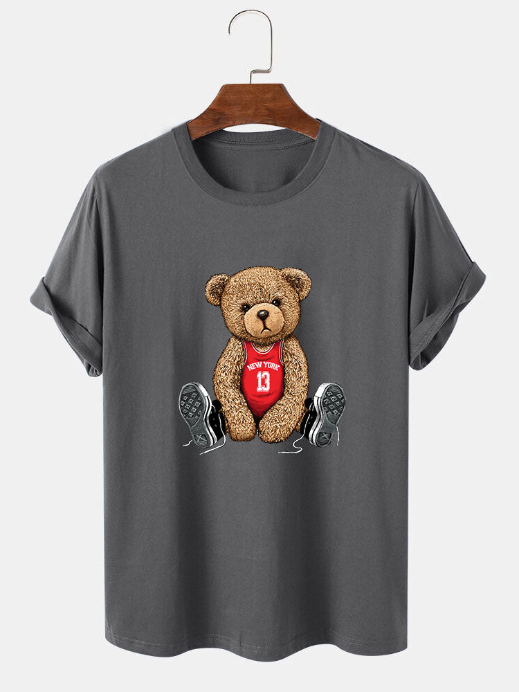 New York Bear Print T-Shirt