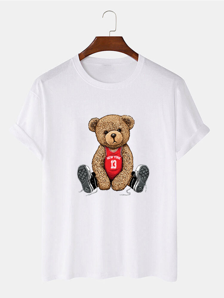 New York Bear Print T-Shirt